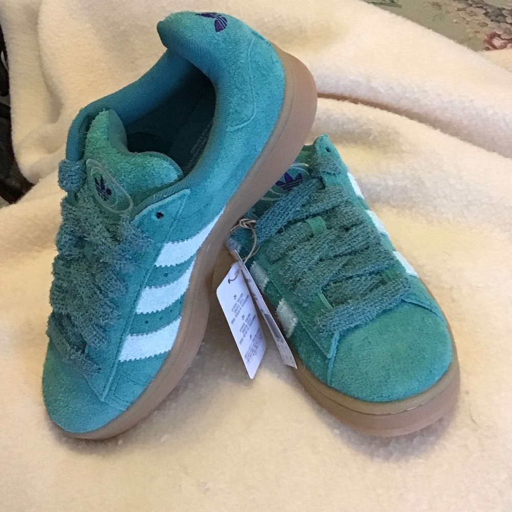 ADIDAS NIB Womens 8 Wide Campus 00’s women’s green suede sneakers - Picture 2 of 12